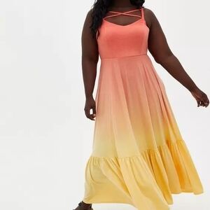 Torrid Orange and Yellow Maxi Dress